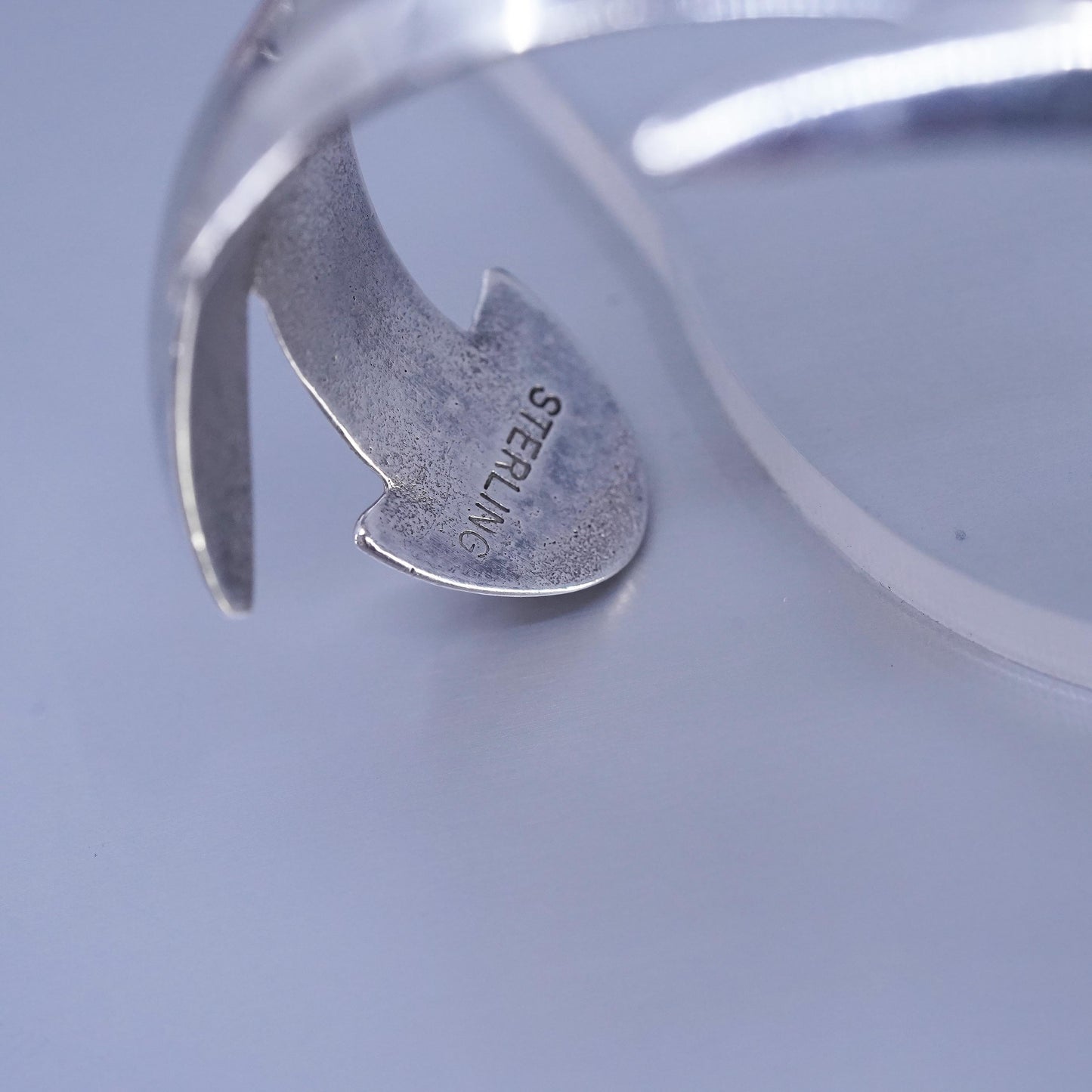 6.5”, Native American Atkinson Co Sterling 925 silver bracelet wide zigzag cuff