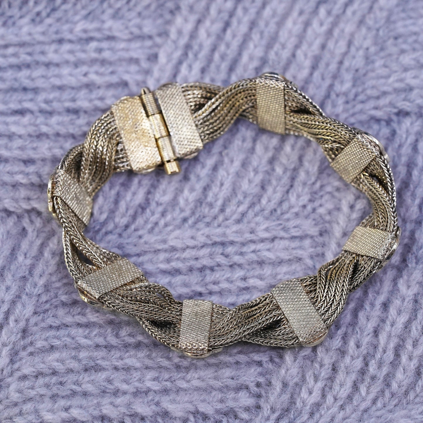 6.75", vintage vermeil gold filled handmade Sterling 925 silver tennis bracelet
