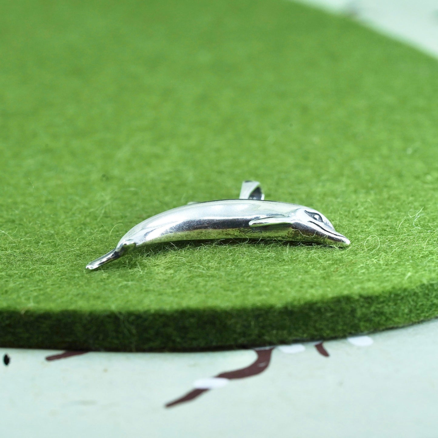 Vintage Kabana sterling silver handmade pendant, 925 Dolphins