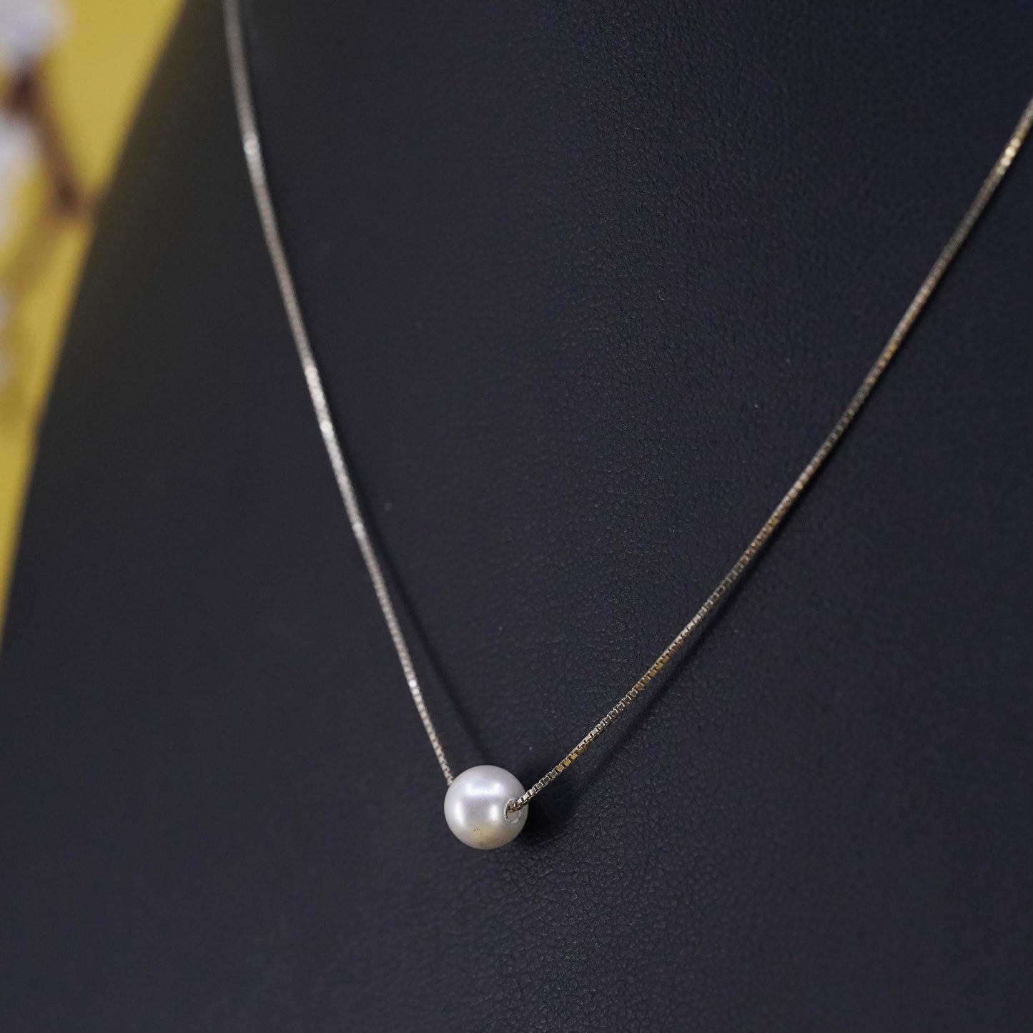 16+2”, vermeil rose gold Sterling silver necklace, 925 circle pearl pendant