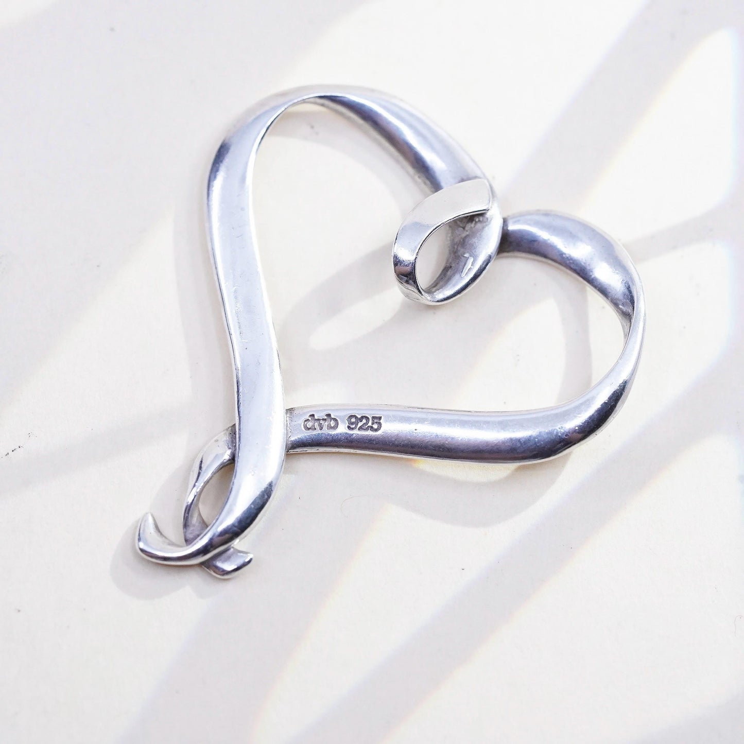 Vintage Laurel Elliot DVB sterling silver heart, 925 inscription charm