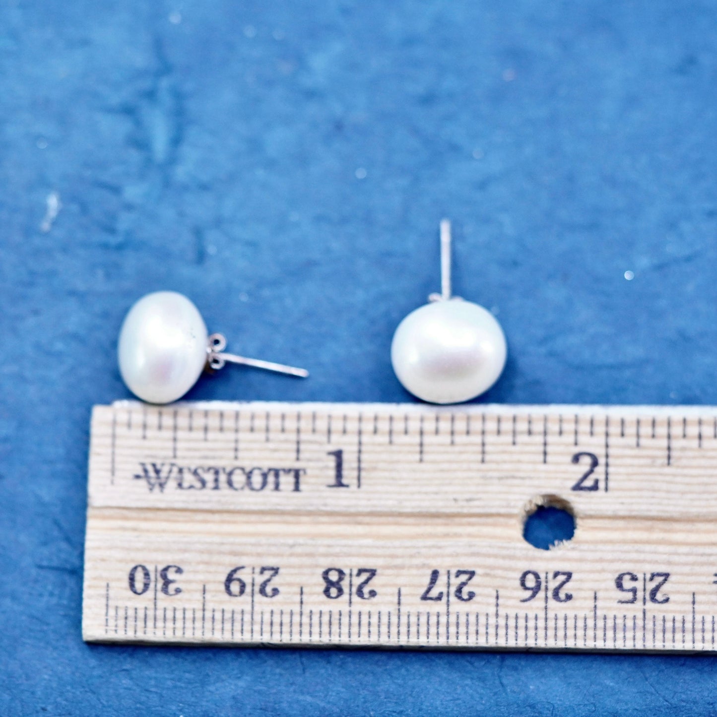 12mm, Sterling 925 silver with huge freshwater pearl studs earrings, stamped 925