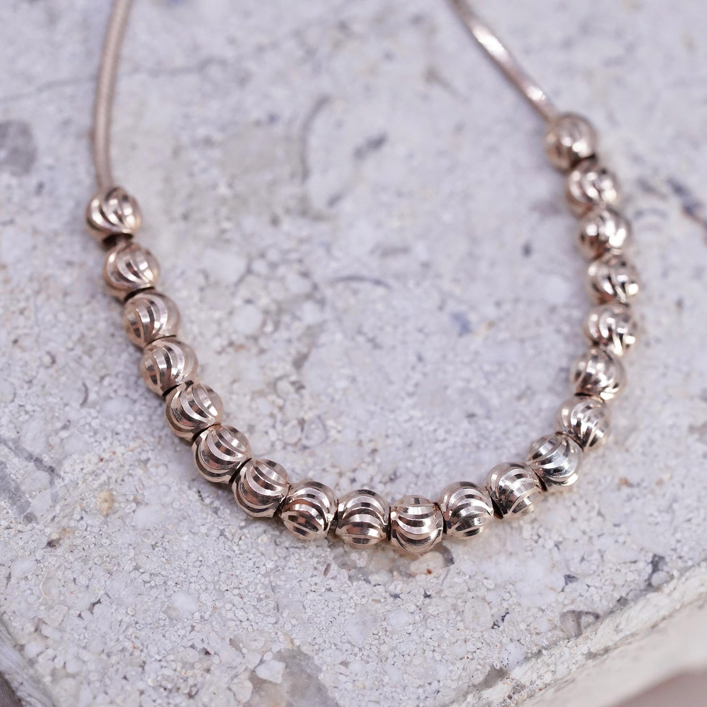 18" LIRM Italian rose gold Sterling silver necklace, 925 cluster beads pendant