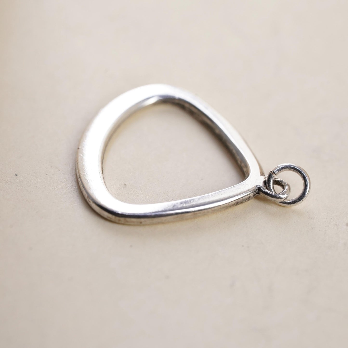 Vintage sterling silver handmade pendant, 925 teardrop charm