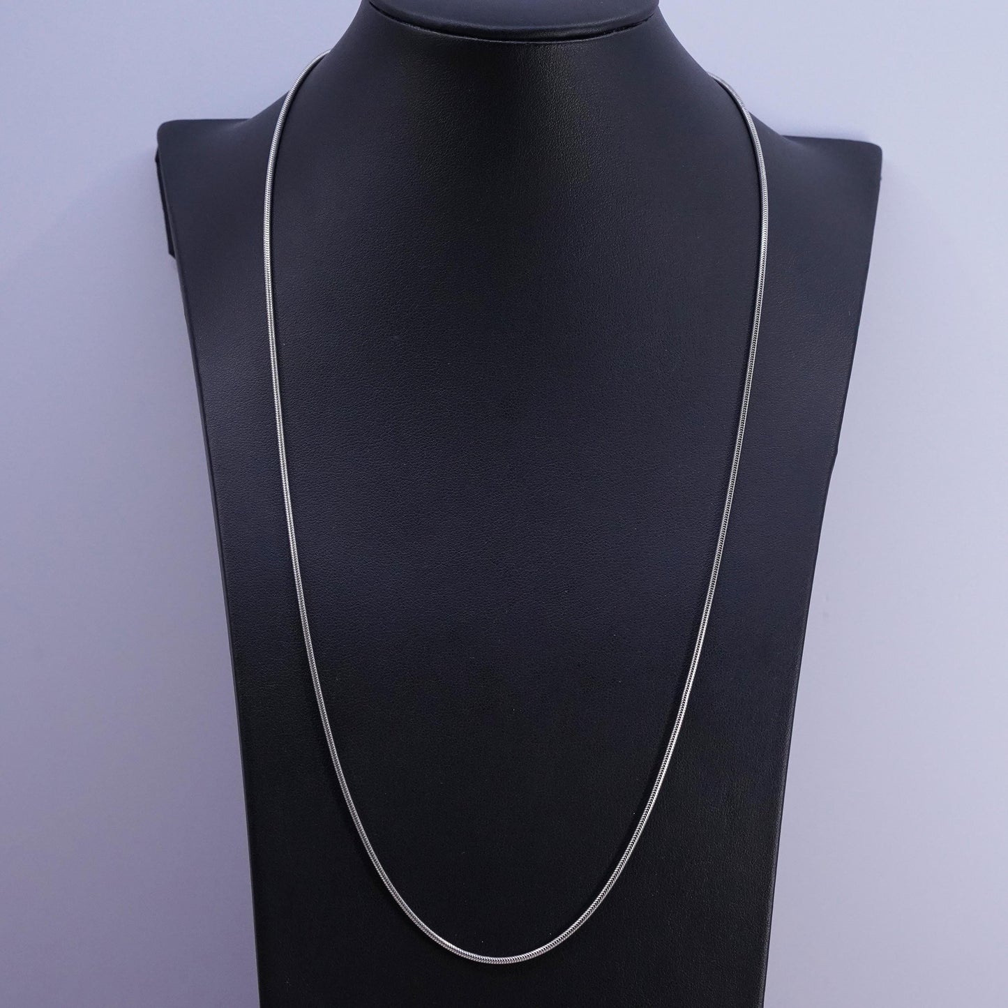 24", 2mm, vintage Sterling silver handmade necklace, 925 snake chain