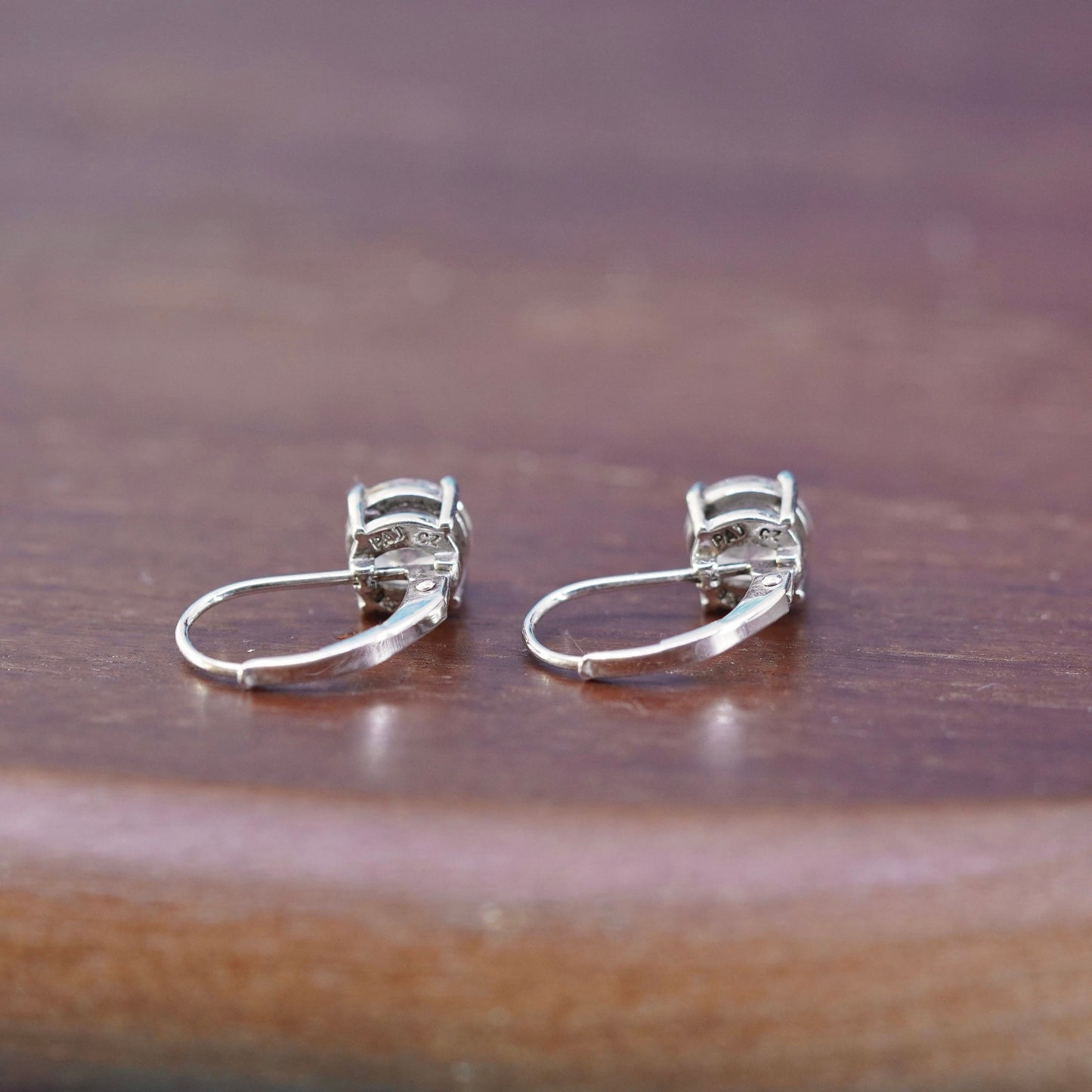 vintage Sterling 925 silver earrings with cz
