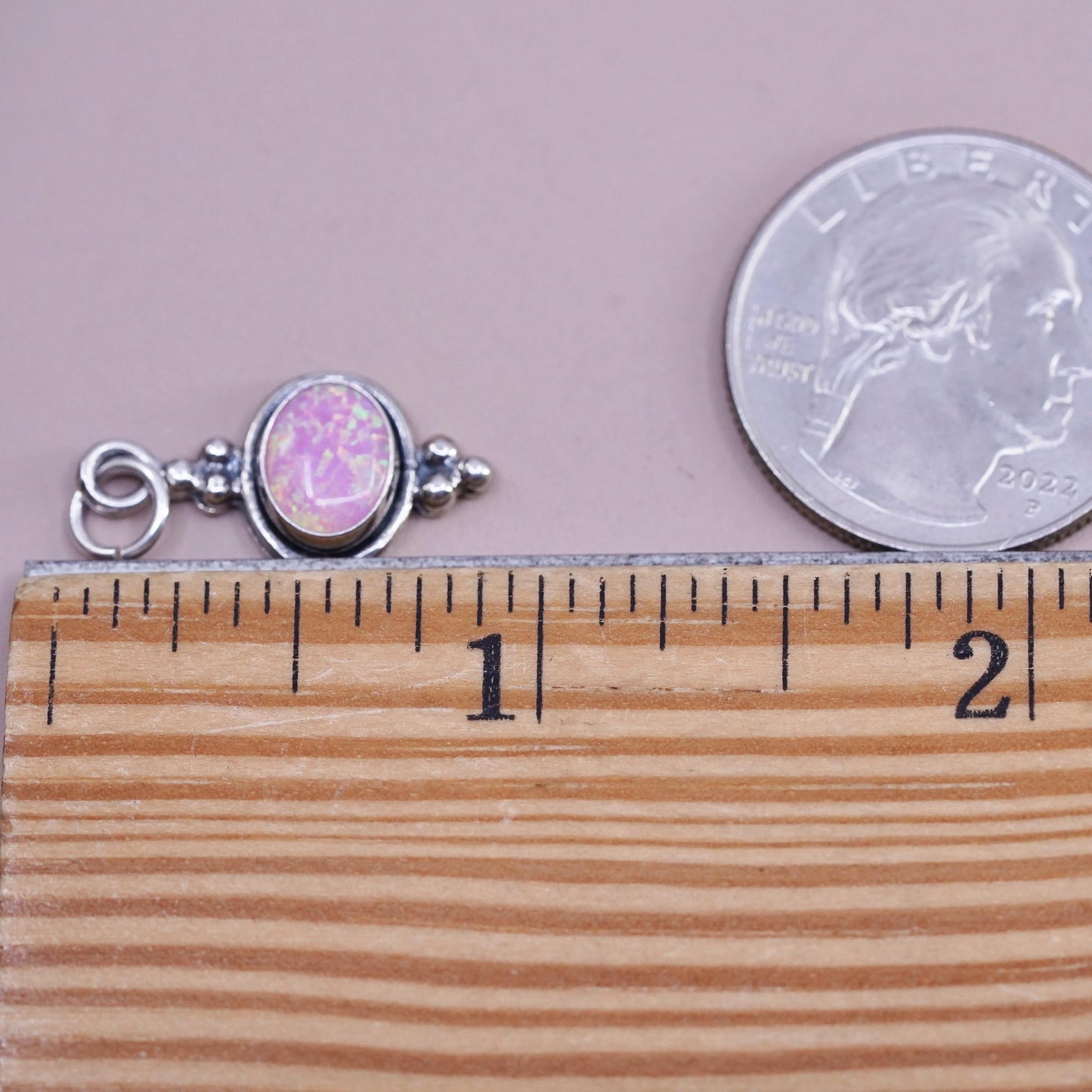 Vintage Sterling silver 925 handmade pendant, opal charm