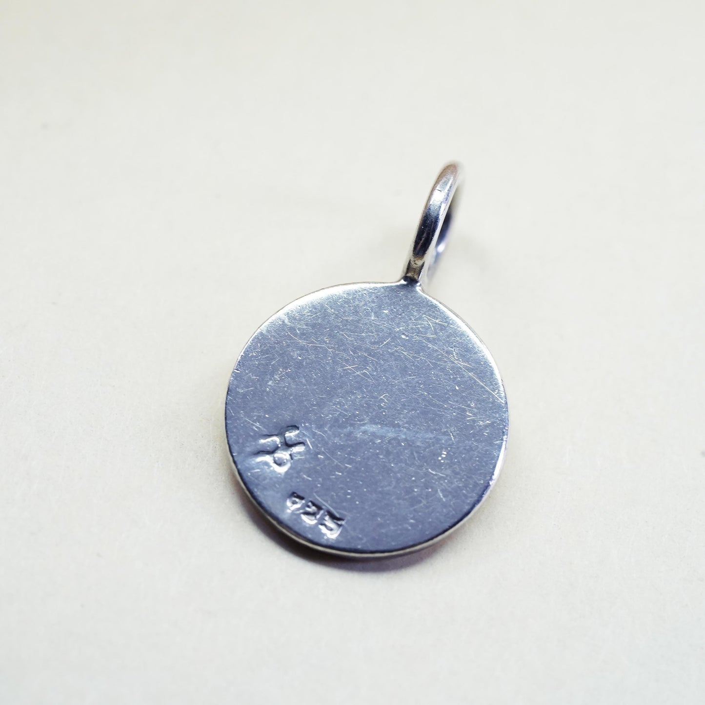 Vintage Sterling silver pendant, Mexico 925 name monogram, laser engraved GEZ
