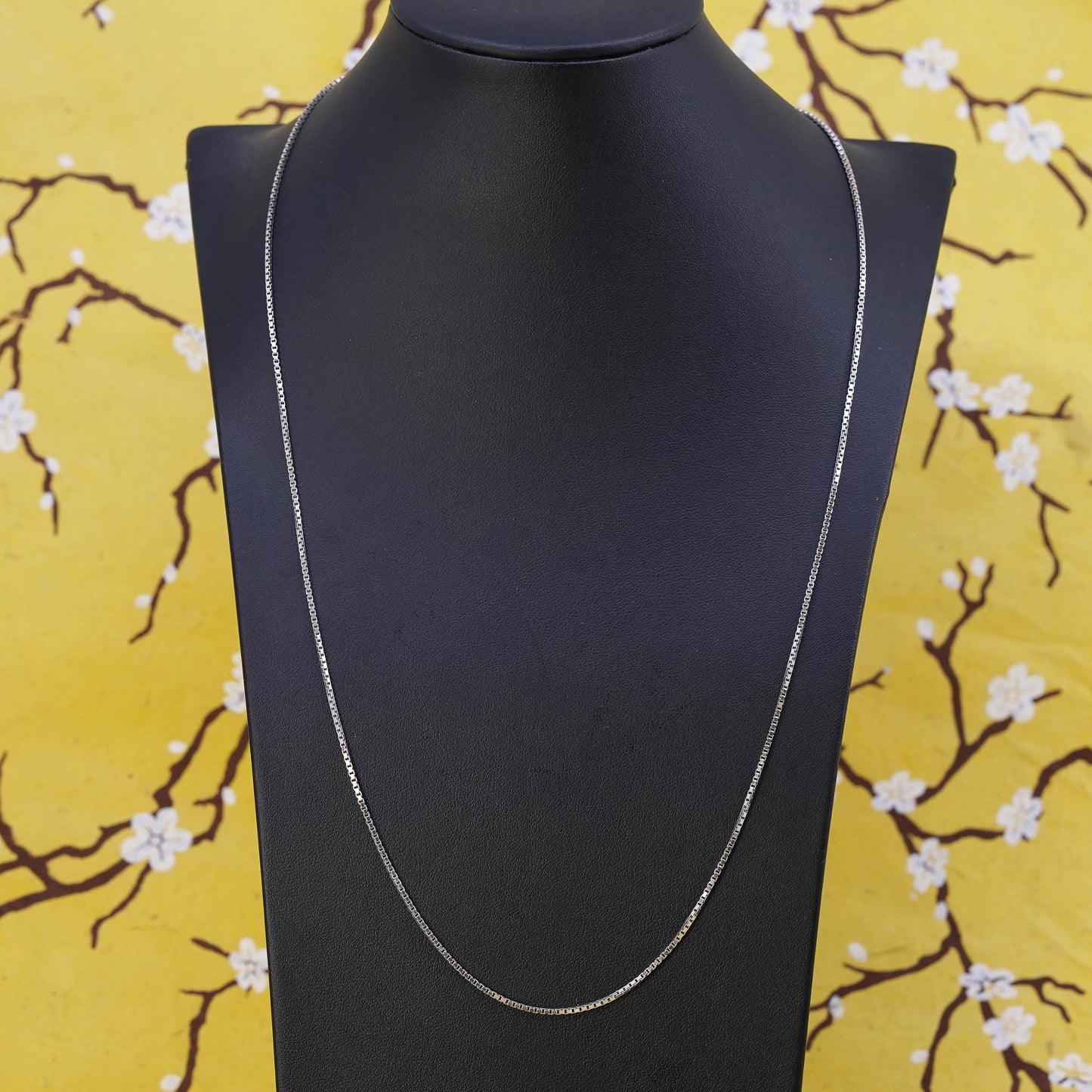 24" 1mm, vintage Italian Milor Sterling silver box chain, 925 necklace