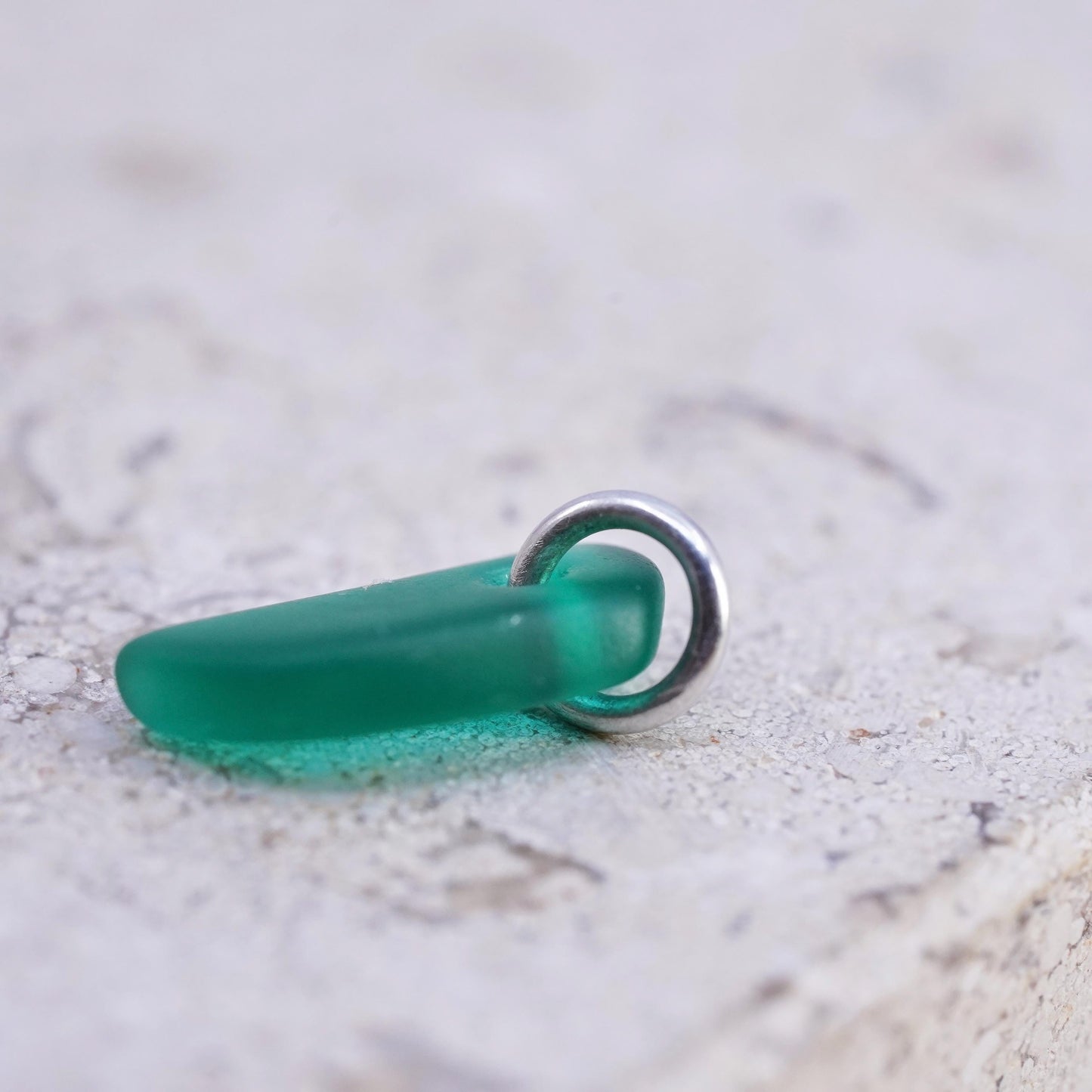 Vintage Sterling silver handmade pedant 925 charm with sea washed glass
