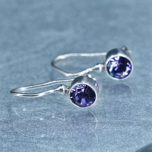Vintage Sterling 925 silver earrings with amethyst beads