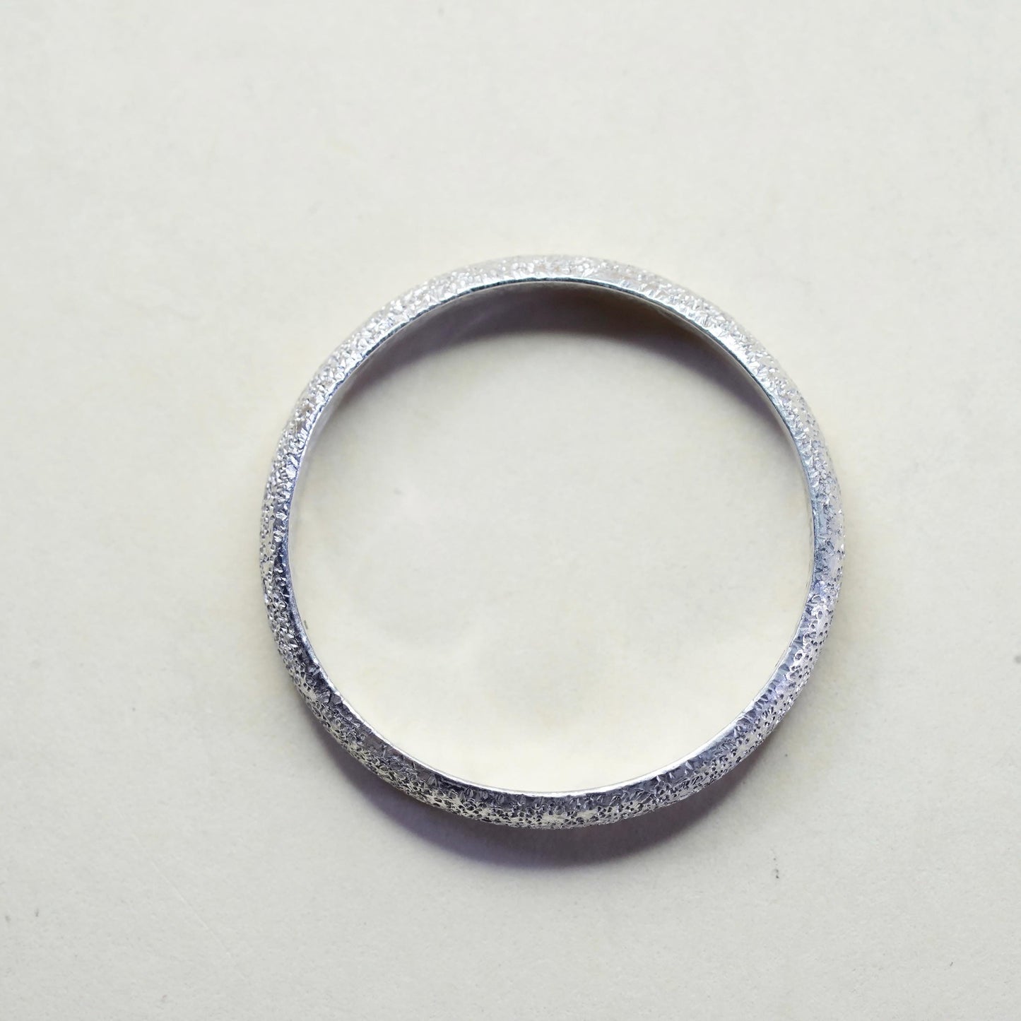 Size 8.25, vintage sterling silver handmade glittering ring, 925 stackable band