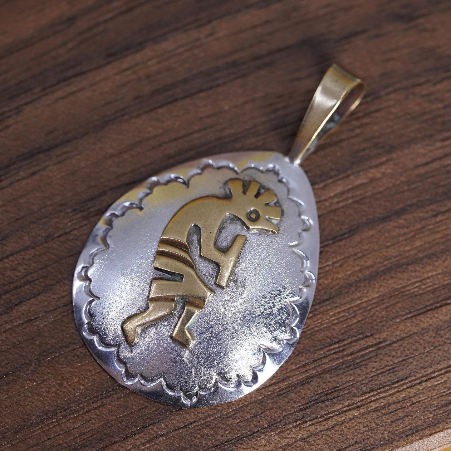 Vintage Kokopelli Sterling silver 925 handmade pendant, Native American jewelry
