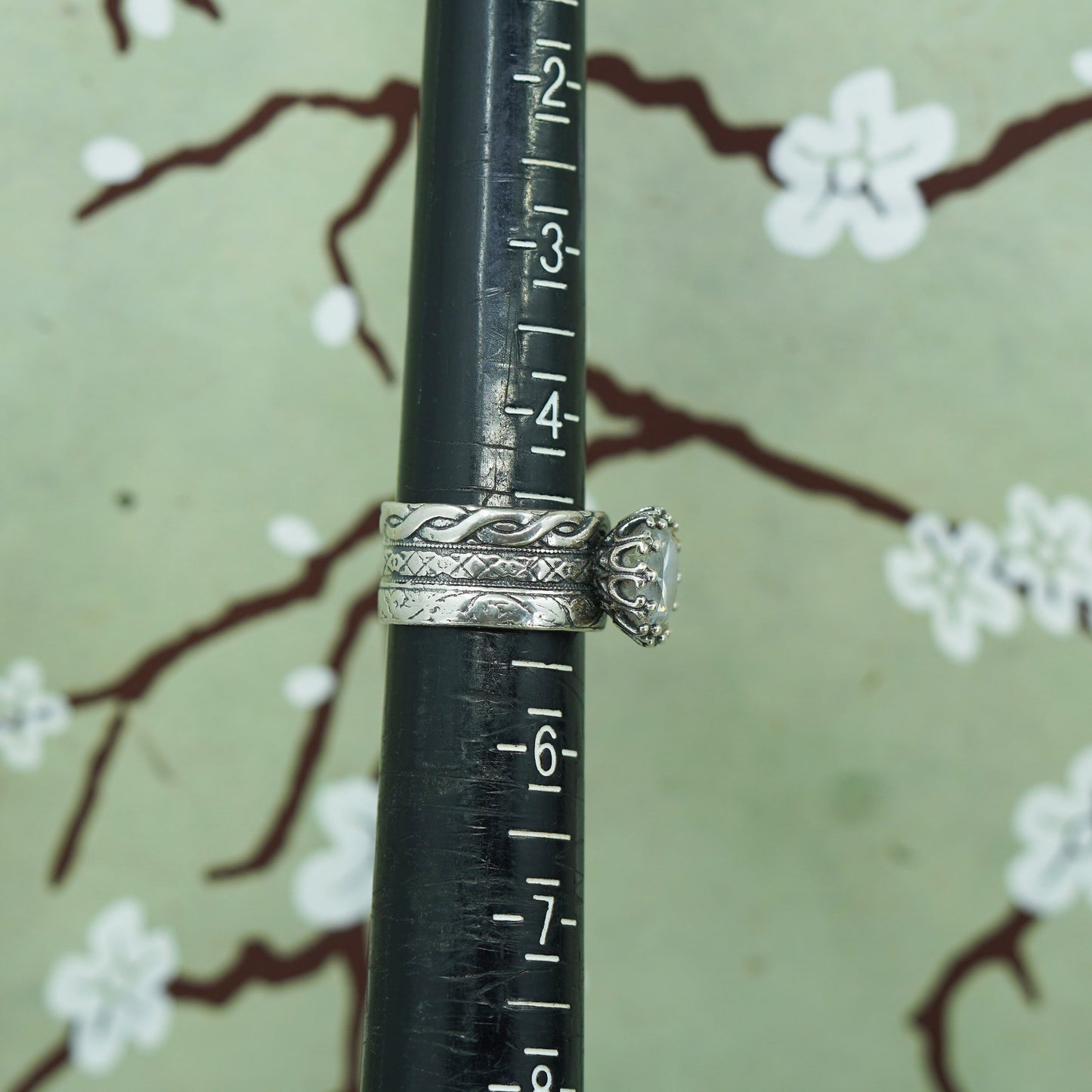 Size 4.5, Silpada sterling silver 925 ‘Bristol’ Cubic Zirconia Textured Ring