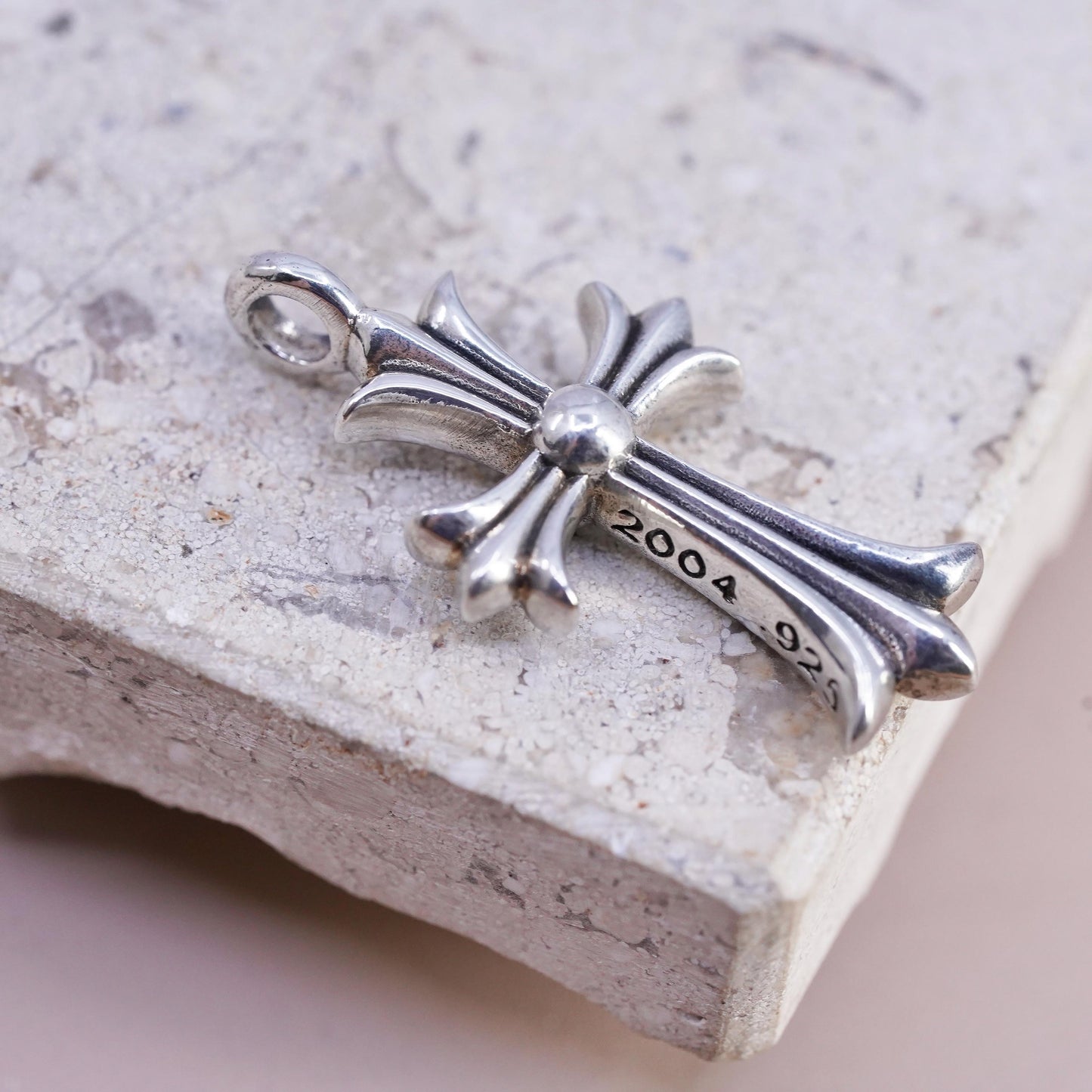 Vintage Chrome Hearts 2004 Sterling silver handmade pendant, 925 cross