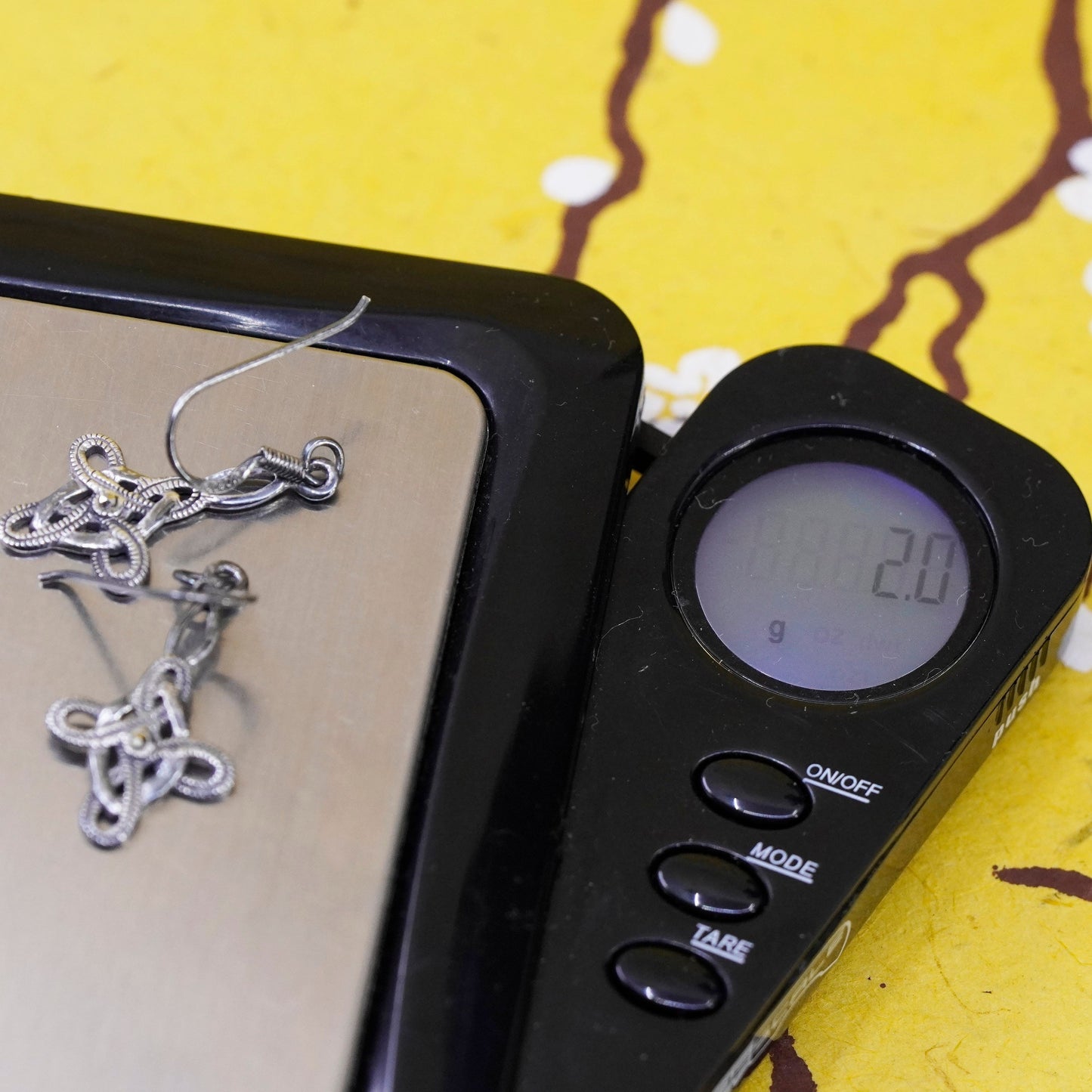 Vintage Sterling silver Irish handmade dangles, 925 cross earrings