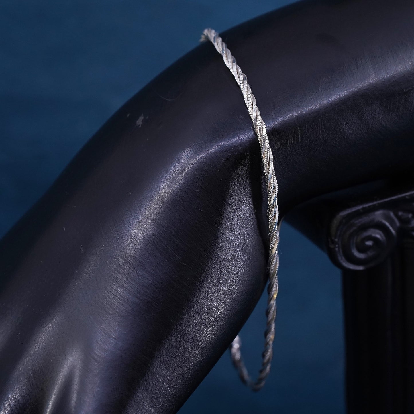 8” Italian Sterling silver handmade bracelet, 925 silver twisted snake chain