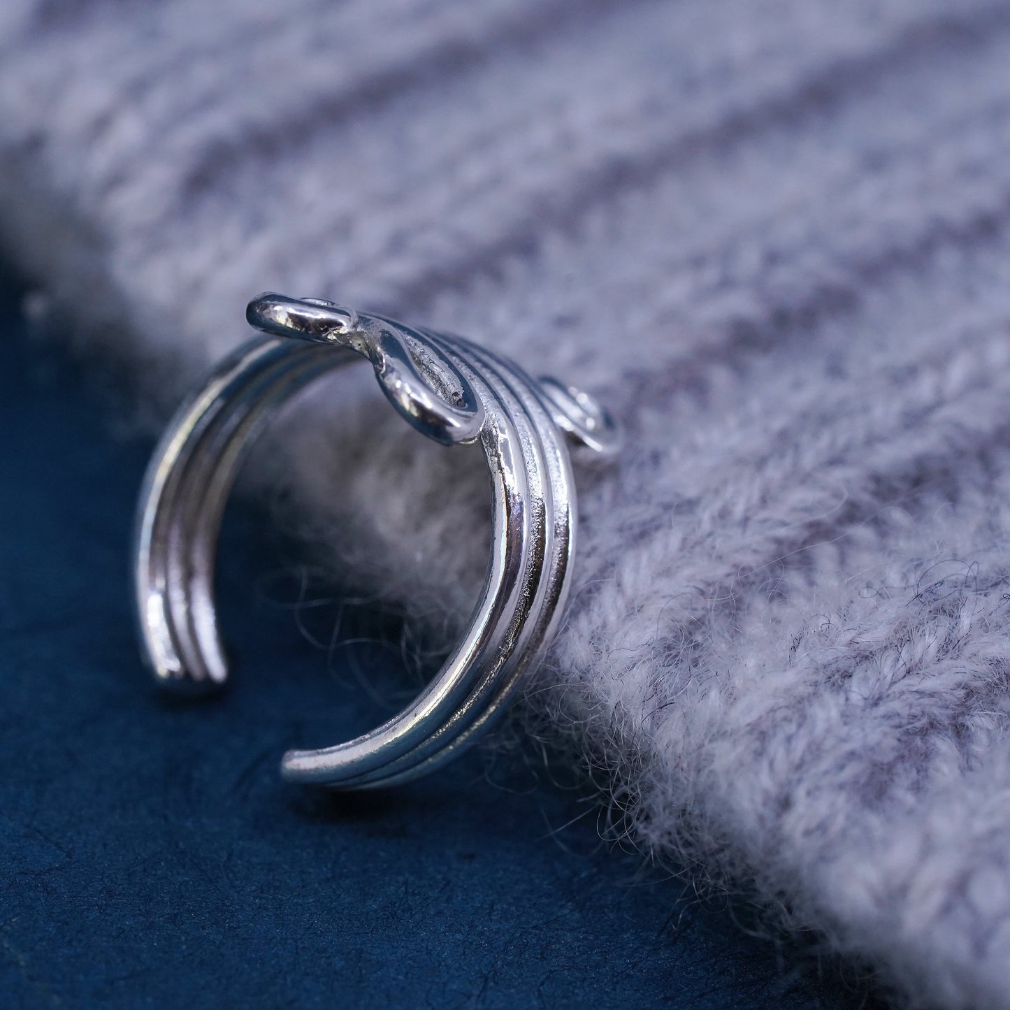 Size 1.5, vintage Sterling silver handmade ring, 925 wired band