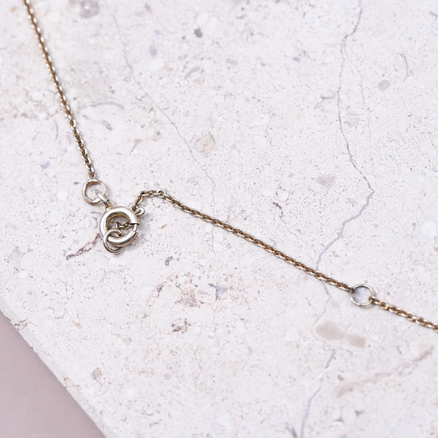 14+4”, vermeil gold sterling 925 silver circle necklace rose flower pendant