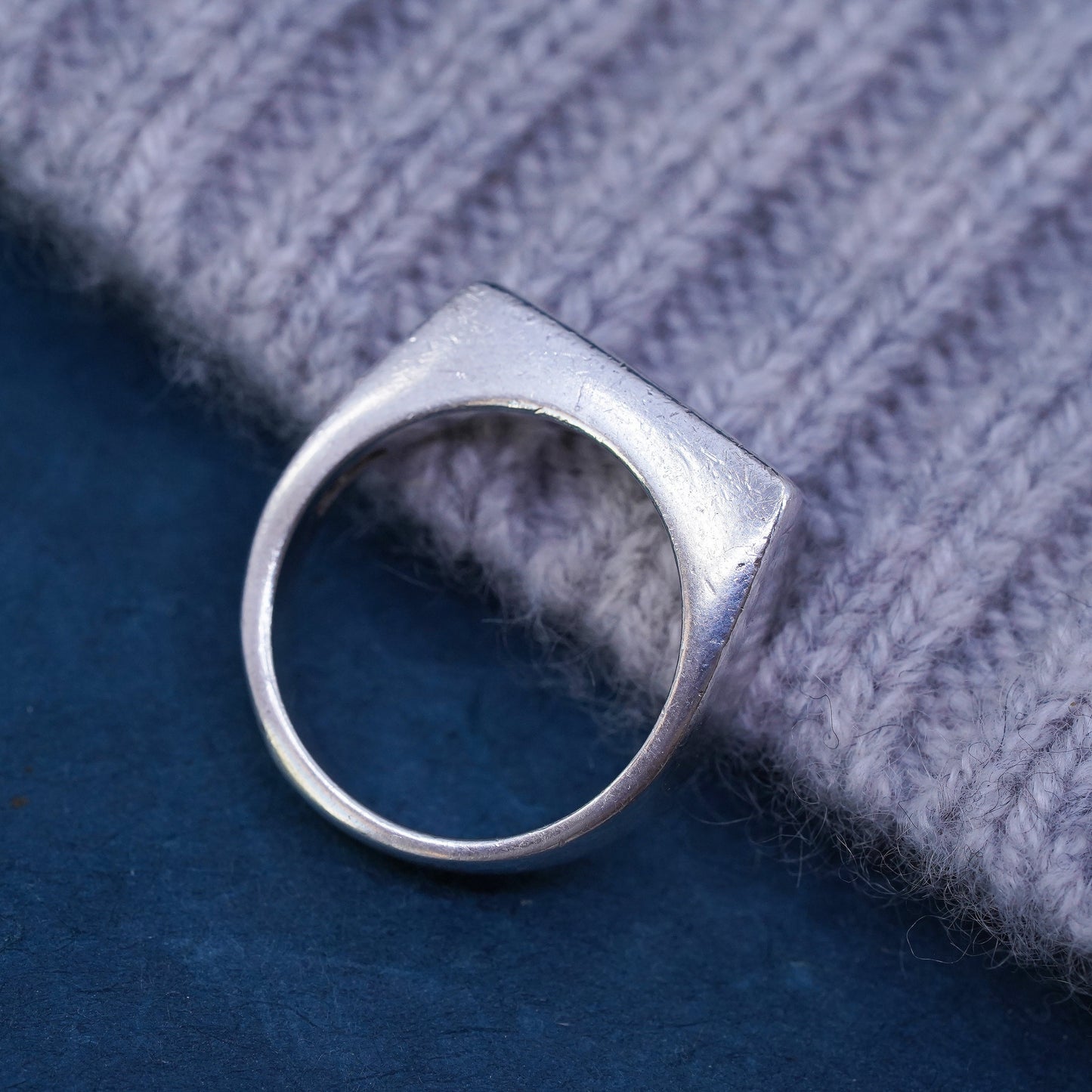 Size 7.25, vintage Sterling silver handmade ring, 925 wedding band