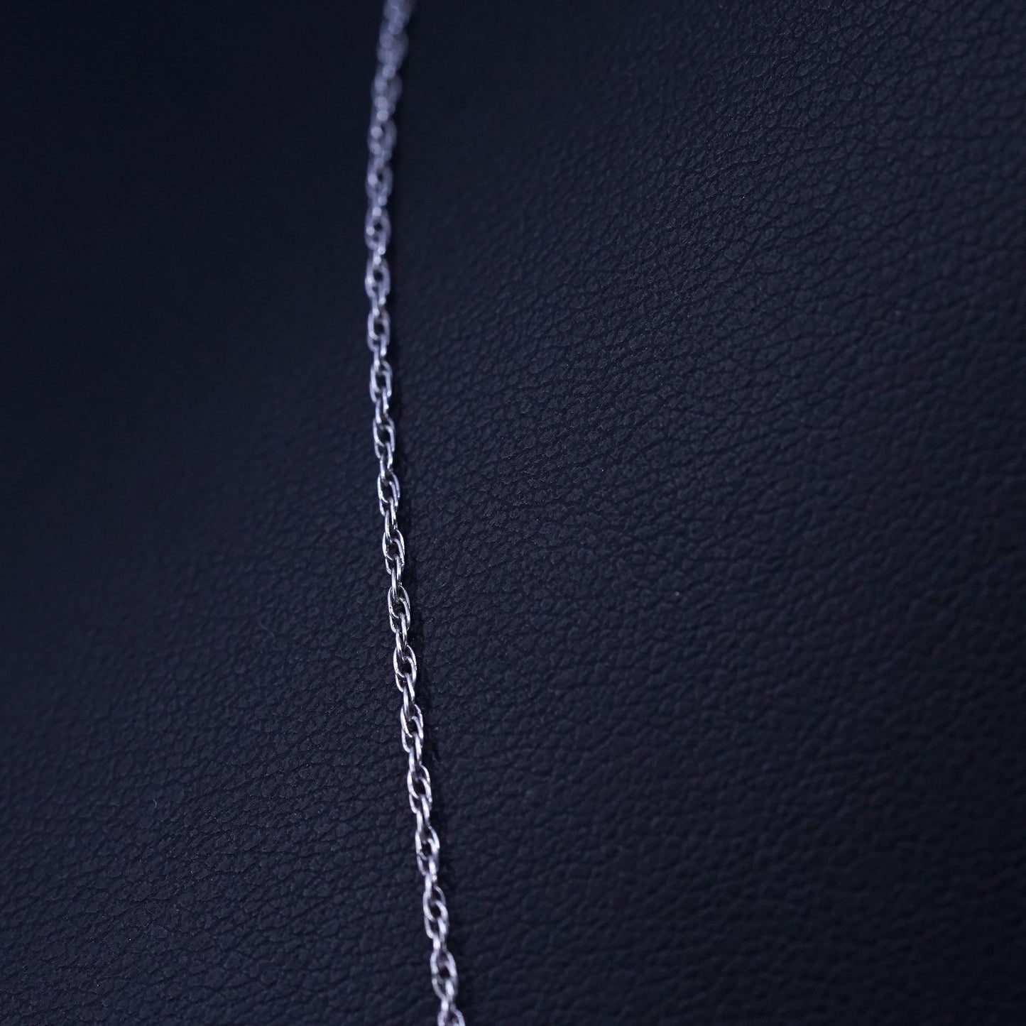 19", 1mm, vintage Sterling silver necklace, 925 Singapore rope chain