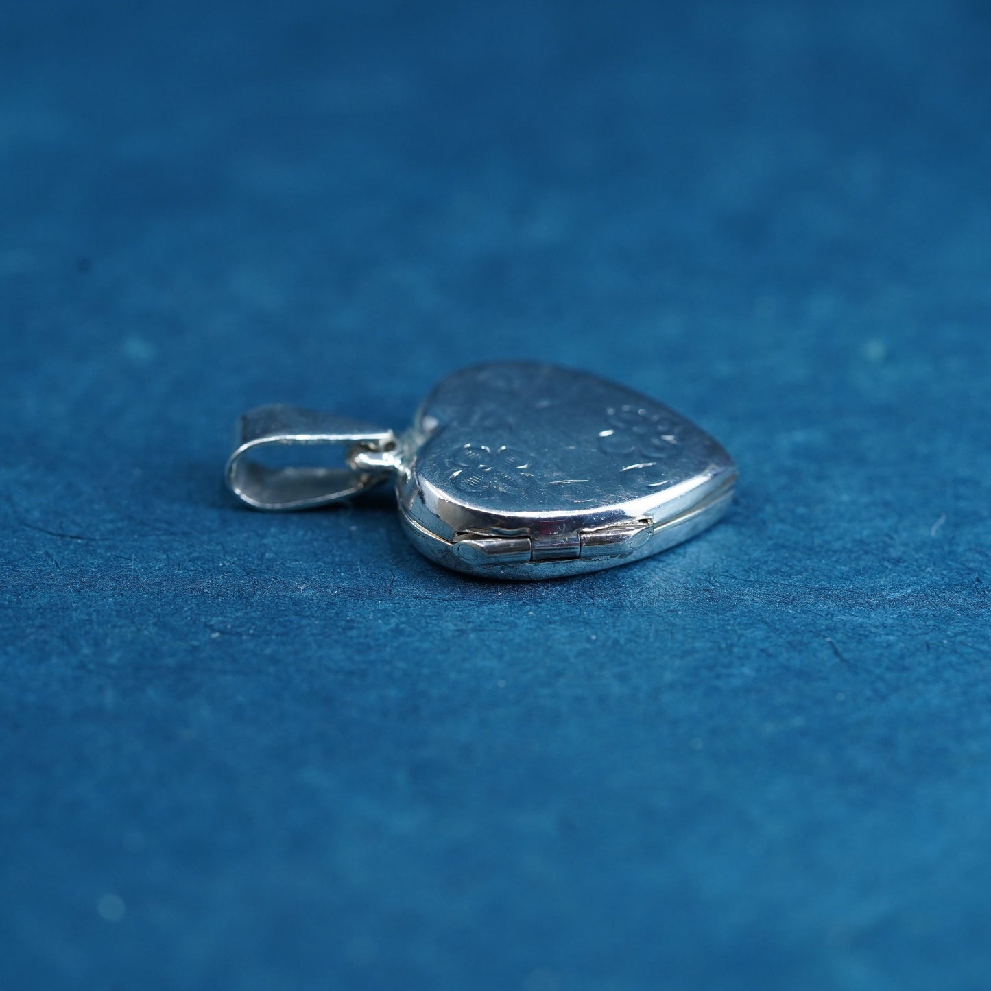 Vintage Sterling silver handmade pendant, 925 heart photo locket