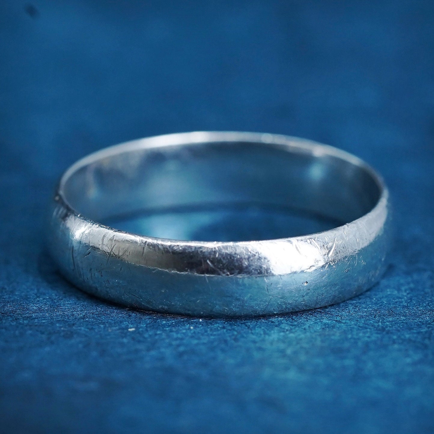 Size 7, vintage Sterling silver handmade ring, 925 wedding band