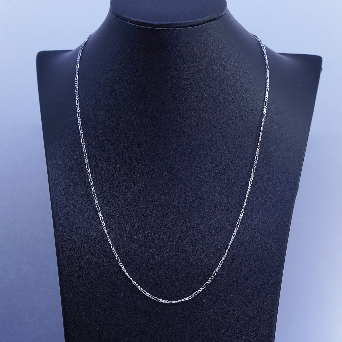 20” 2mm, vintage Italian Sterling 925 silver figaro chain necklace