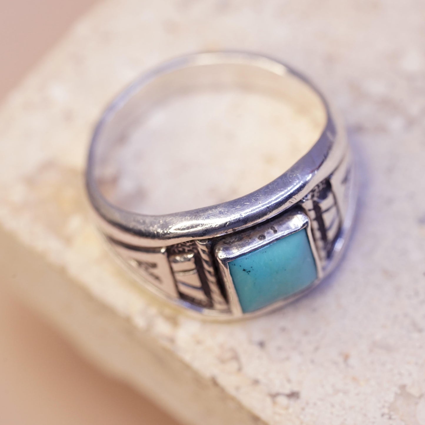Size 6, Bell Trading Post Sterling 925 silver ring, Native American, turquoise