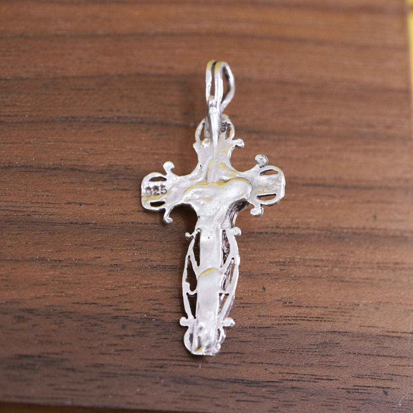 Vintage Sterling silver handmade pendant, 925 cross with Jesus