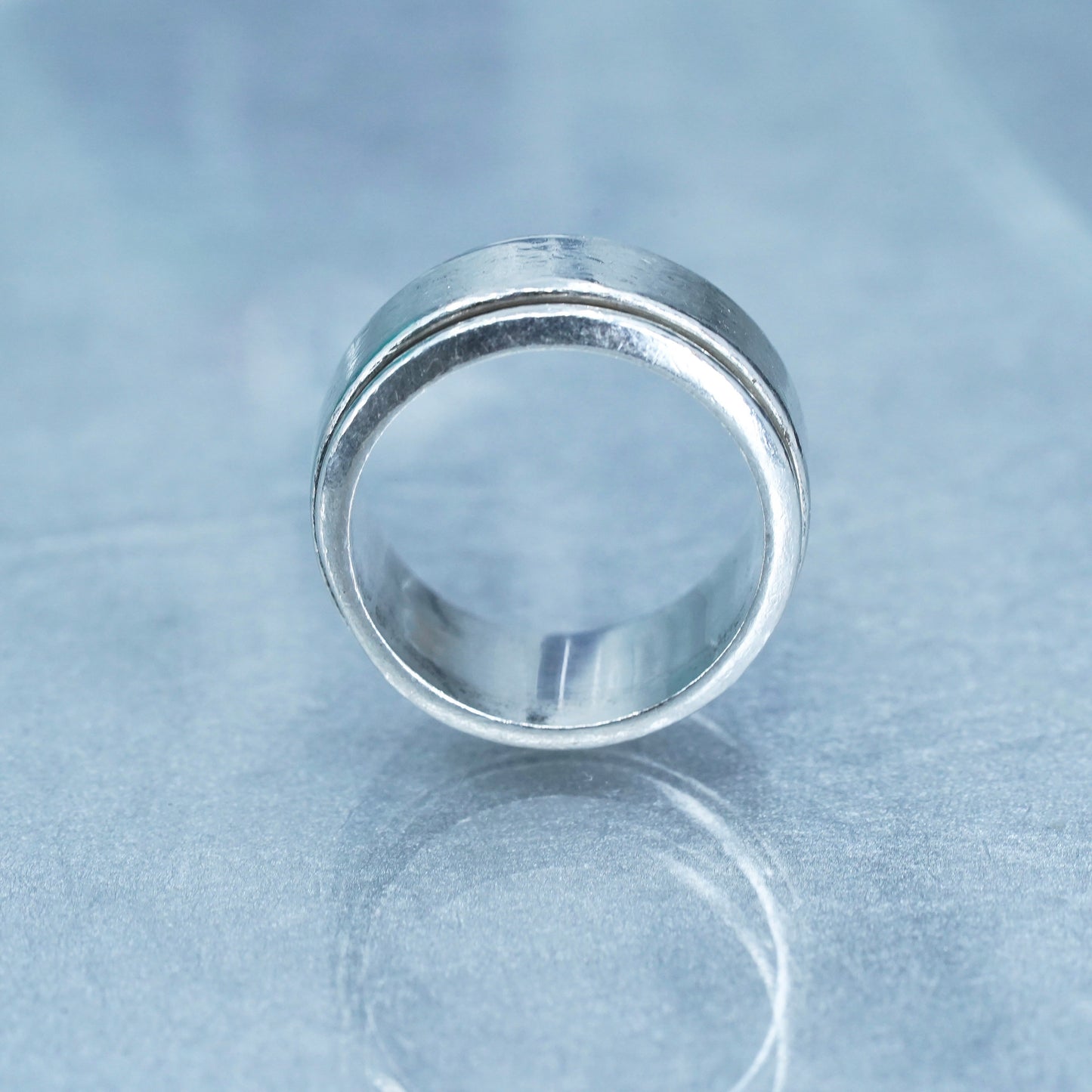 Size 8.75, southwestern Mexican Sterling 925 silver handmade ring, spinner band