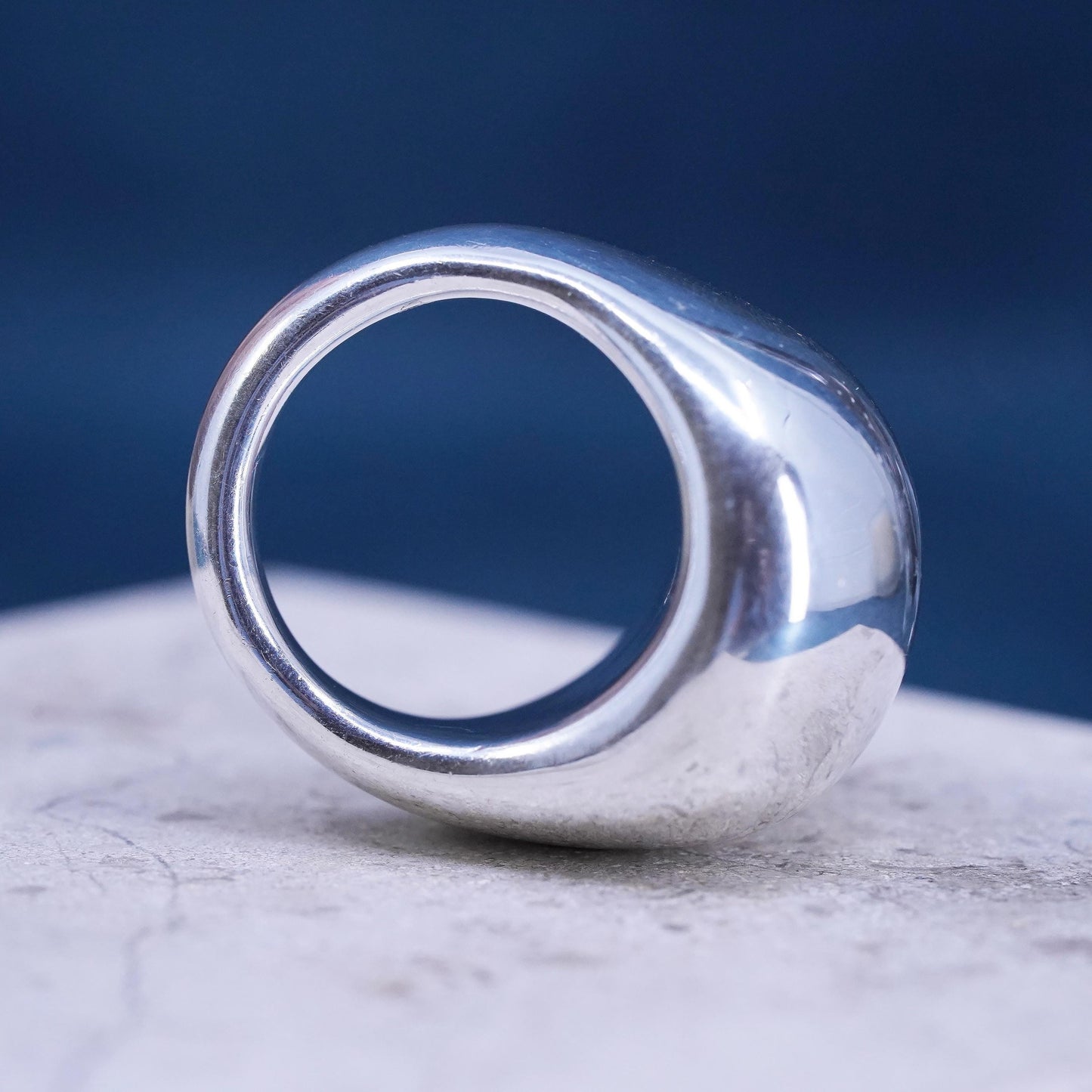 Size 9, vintage Sterling silver handmade ring, 925 statement band