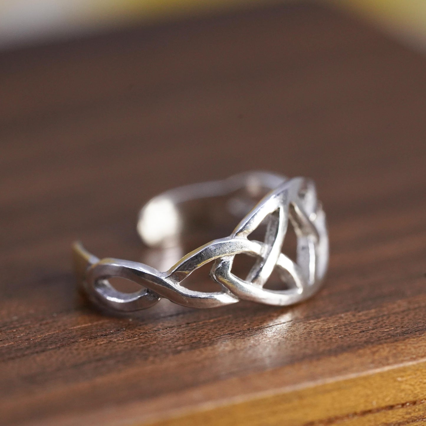 Size 3.5, vintage Sterling silver handmade Celtic knot ring, 925 band