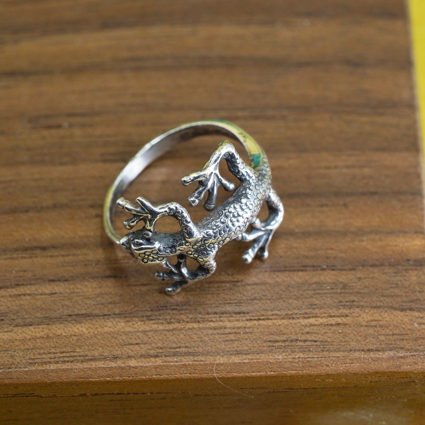 Size 5, vintage Sterling silver handmade ring, 925 lizard band