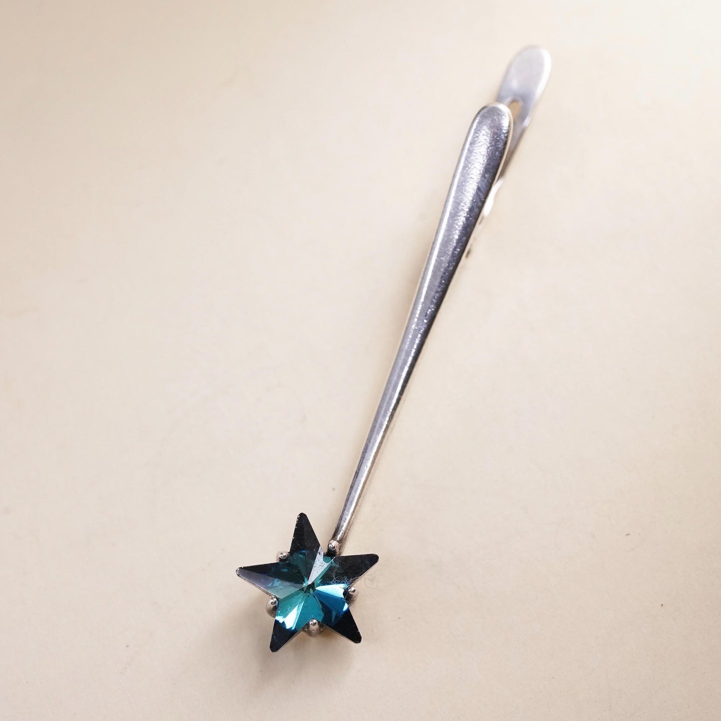 Jenavi Sterling 925 Silver single 1 earring blue crystal star, Latch Back