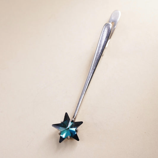 Jenavi Sterling 925 Silver single 1 earring blue crystal star, Latch Back