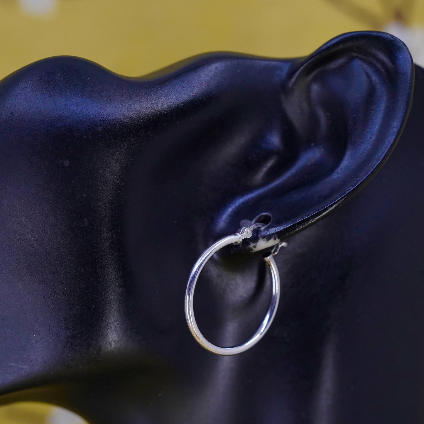1”, Vintage Sterling silver handmade earrings, 925 silver hoops