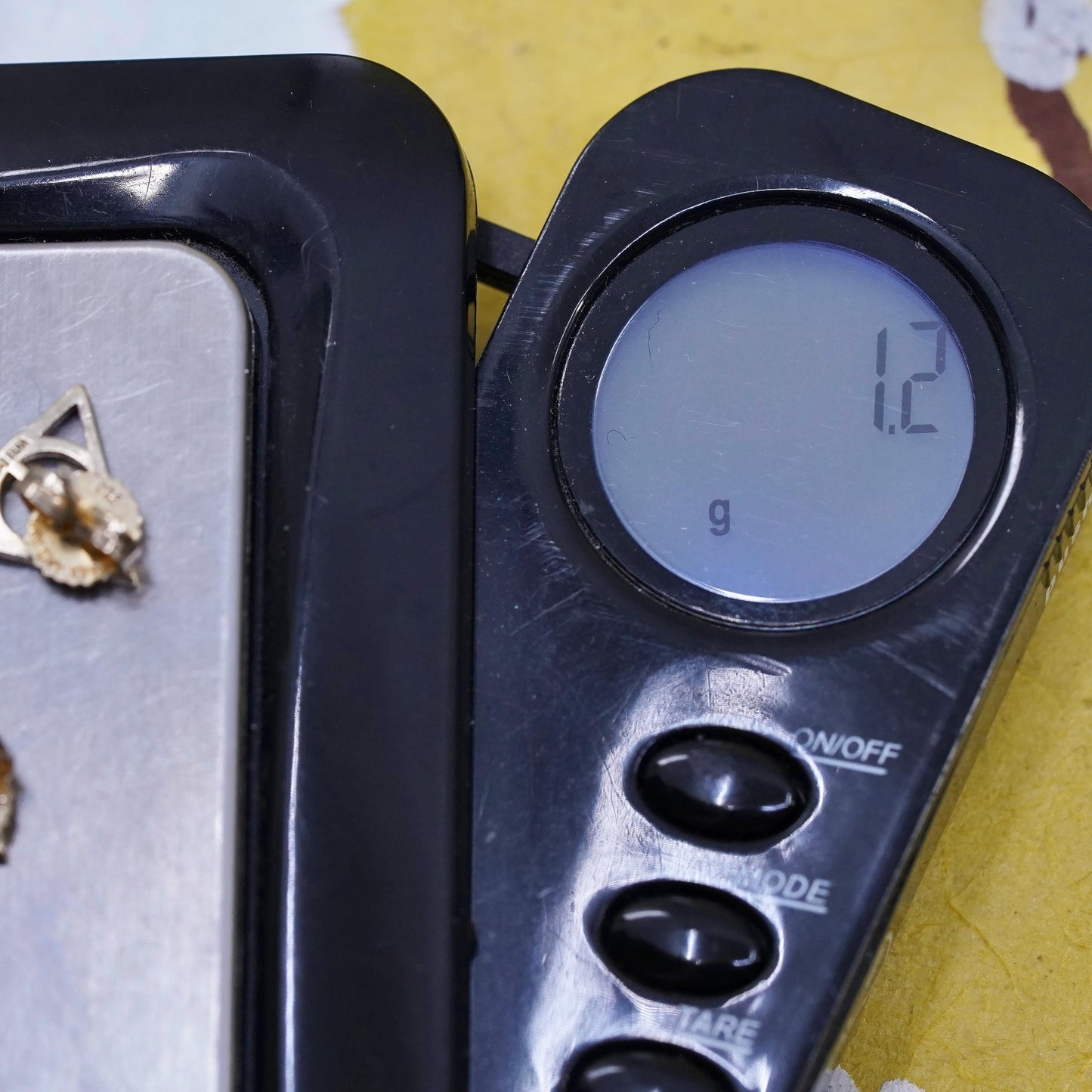 Vintage vermeil gold over Sterling silver shape studs, 925 earrings