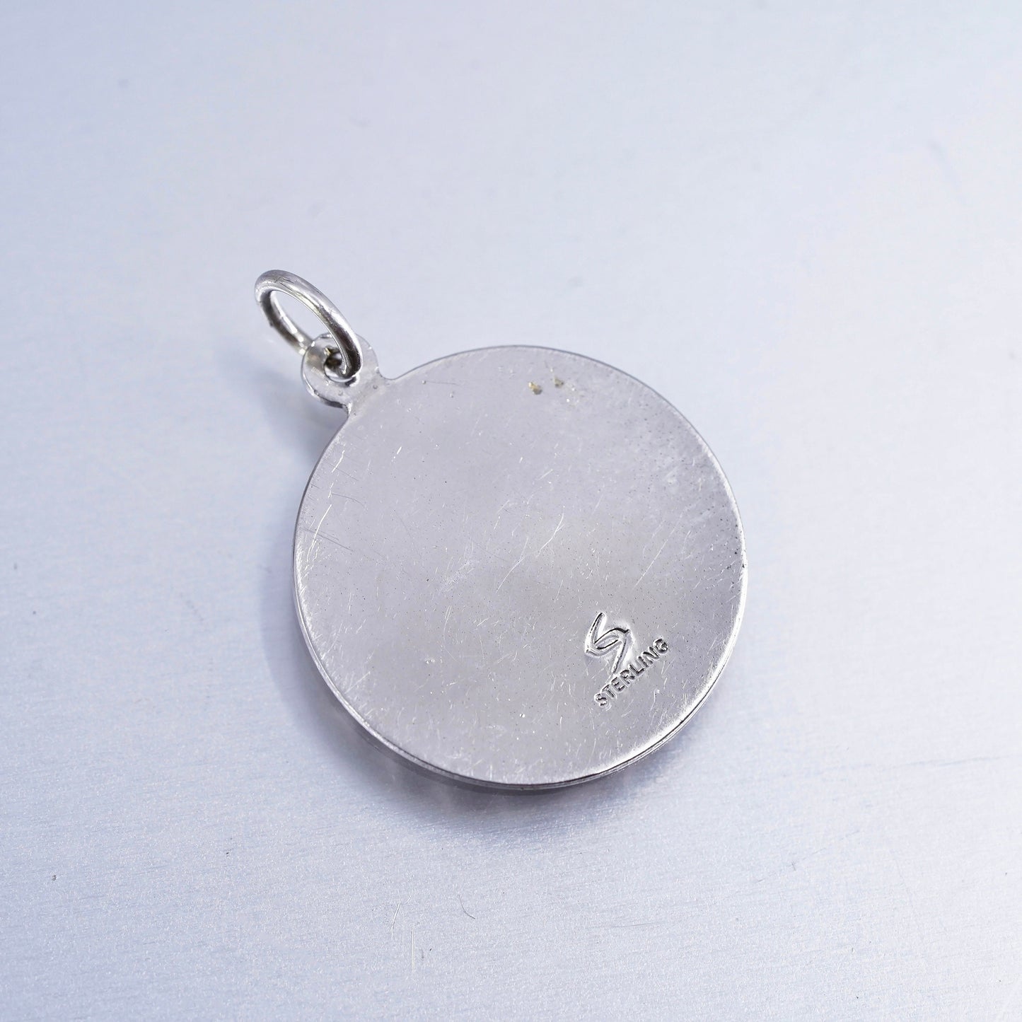 Vintage sterling 925 silver handmade Virgo pendant tag charm