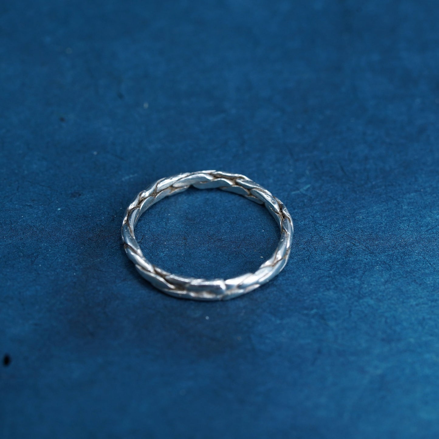 Size 8.5, vintage Sterling silver handmade ring, 925 woven band