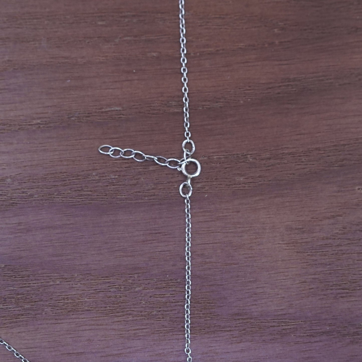 16”, Sterling silver necklace, Italy 925 circle chain teardrop glass pendant