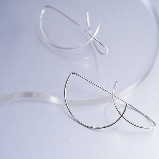Vintage Handmade 3D Wired 925 Sterling Silver Dangle Earrings
