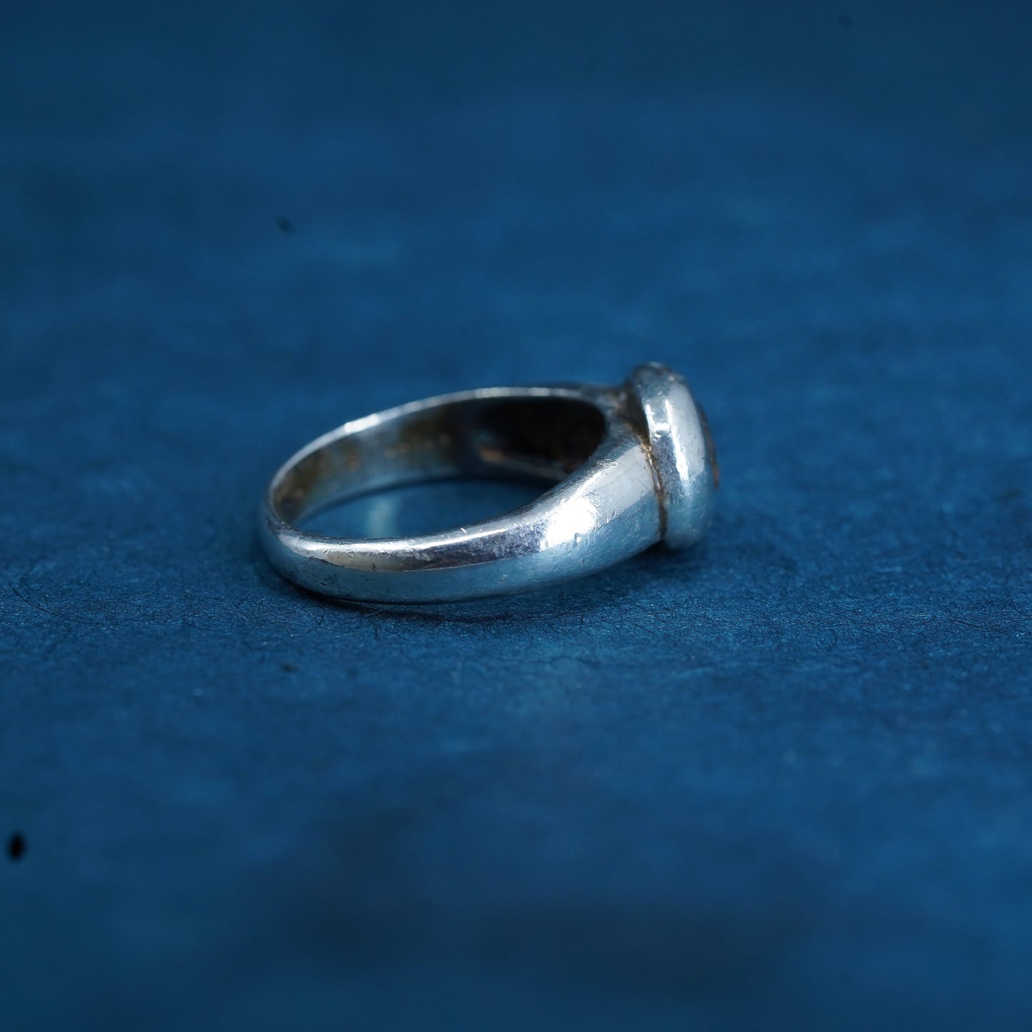 Size 7, vintage sterling 925 silver handmade ring with smoky topaz