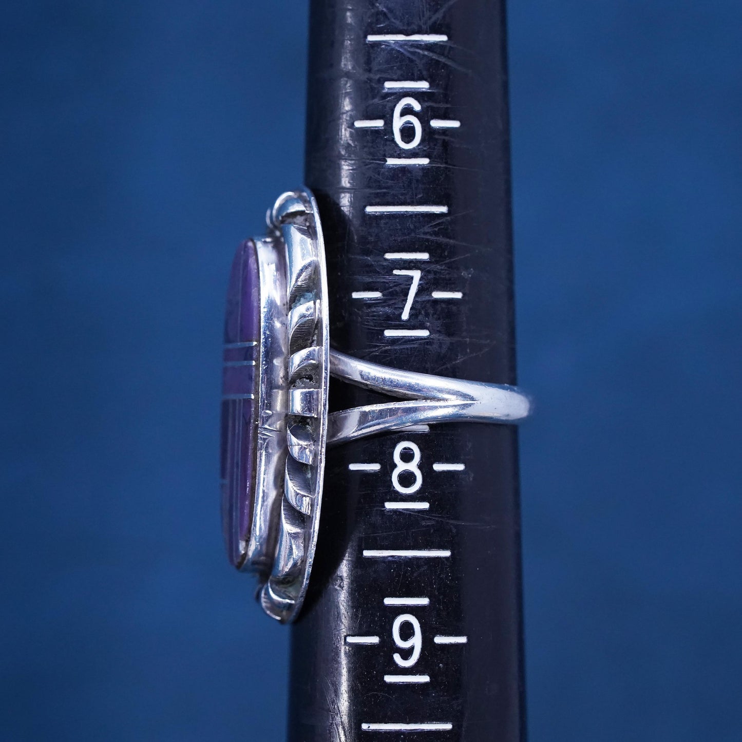 Size 7.5, VTG Navajo Margaret Lee ML Sterling 925 silver ring, Native American