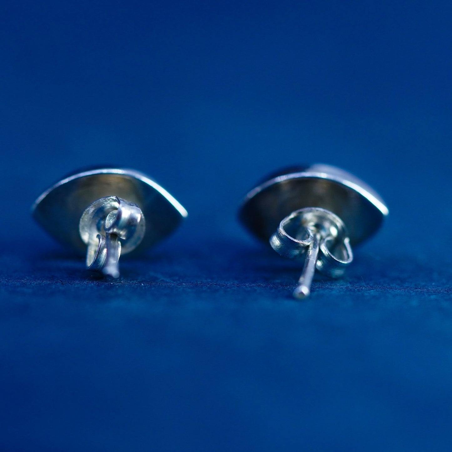 Vintage sterling silver handmade earrings, 925 studs with abalone,
