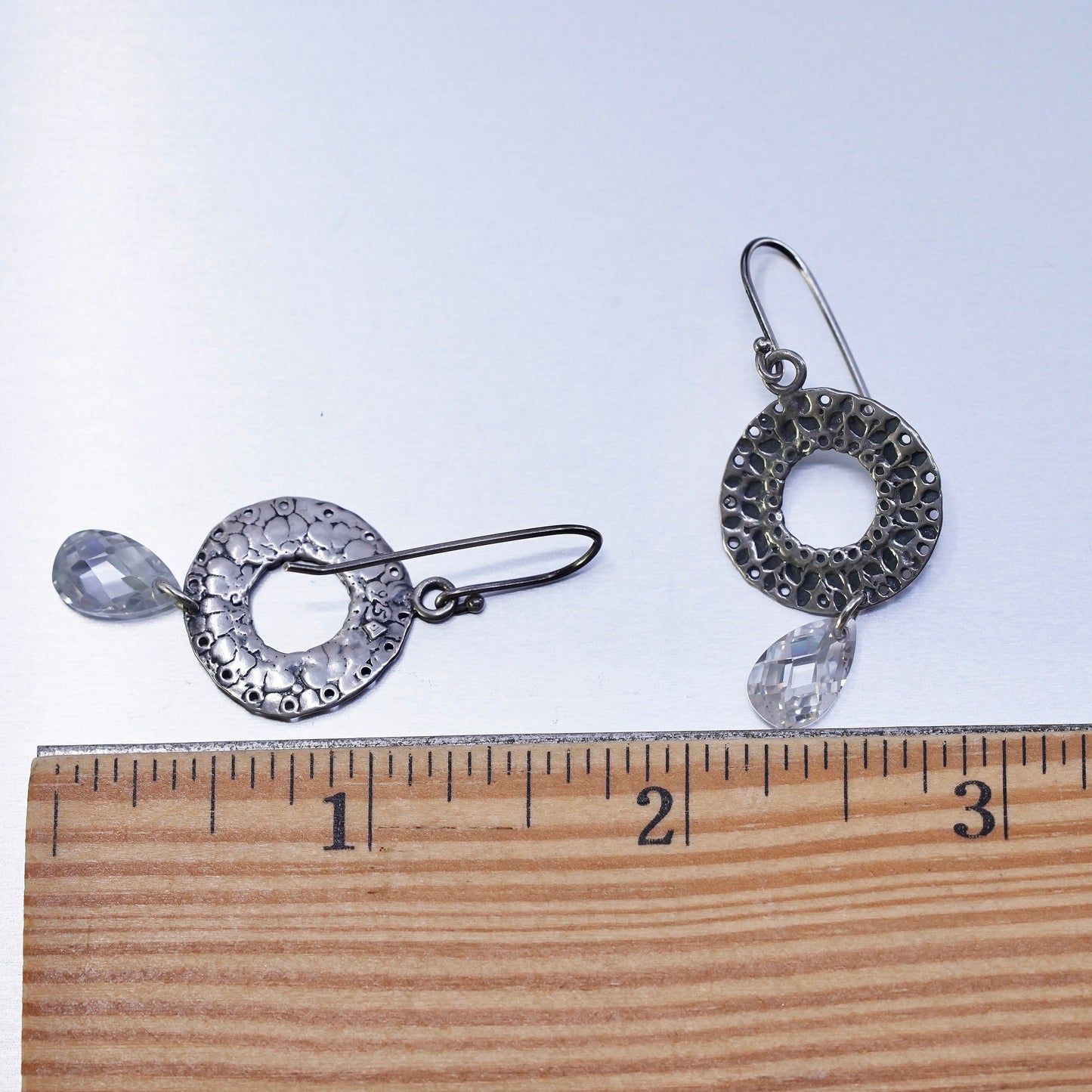 silpada sterling silver earrings, 925 circle drops teardrop crystal dangle