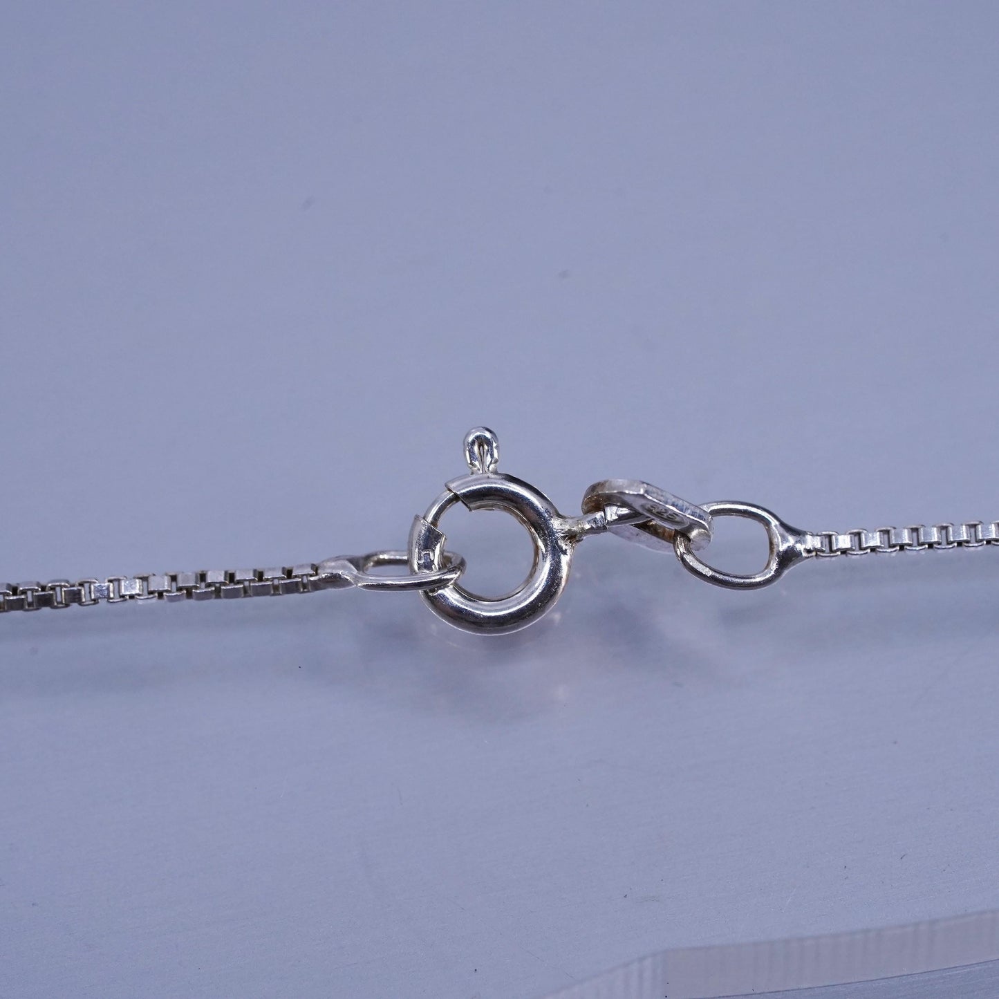 18”, Vintage Sterling 925 silver box chain necklace with name pendants