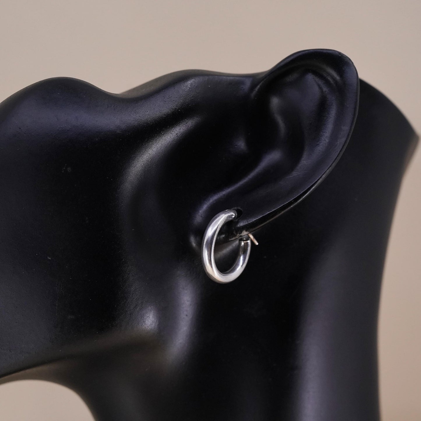 0.75", Vintage sterling silver loop single earring, fashion primitive hoop