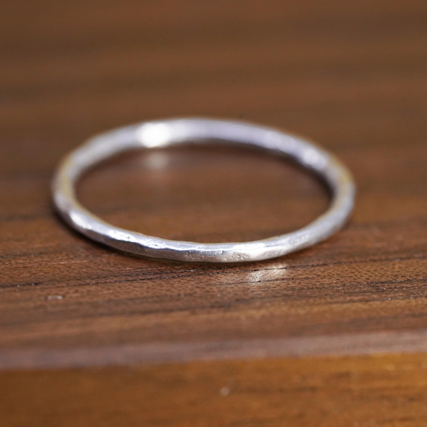 Size 7, Vintage Sterling silver handmade ring, 925 stackable textured band