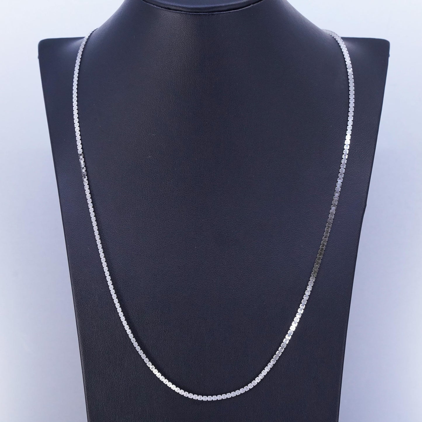 24” 3mm, vintage Sterling 925 silver flatten nugget chain necklace